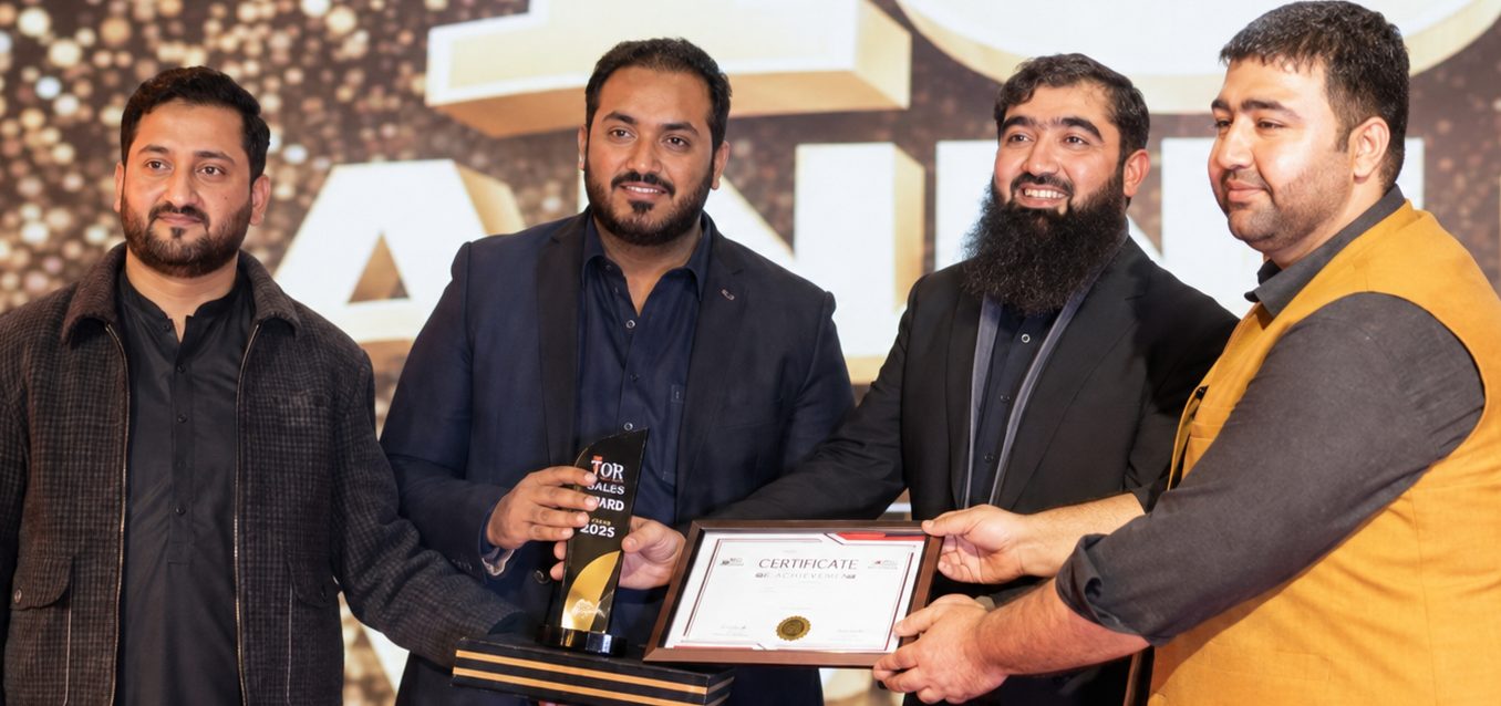 Sunny Group team with award and certificate